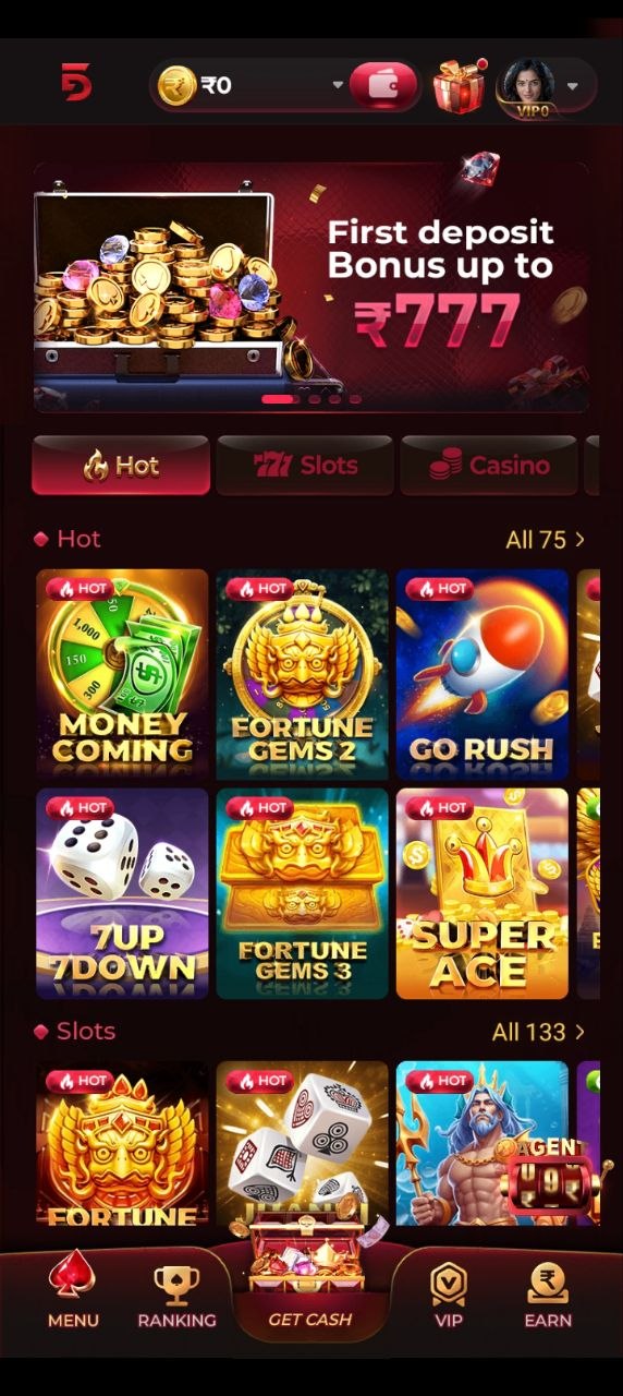 Dream55 app APK install screen with fantasy sports dashboard and contest options